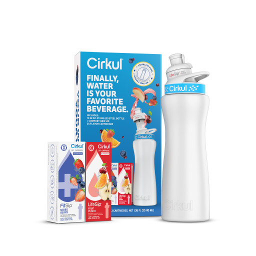 22oz. White Stainless Steel Bottle Starter Kit - Travel Edit