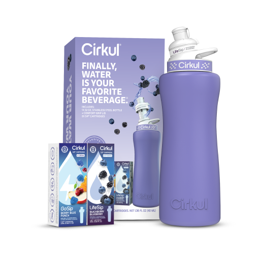 32oz. Matte Periwinkle Stainless Steel Bottle Starter Kit - Classic Pick D1
